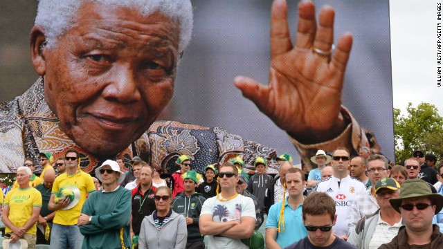 Australian and English cricket fans in Adelaide, Australia, observe a minute of silence Friday, December 6, to mark the passing of Nelson Mandela. Mandela, the revered statesman who emerged from prison to lead South Africa out of its dark days of apartheid, died on Thursday, December 5. He was 95.