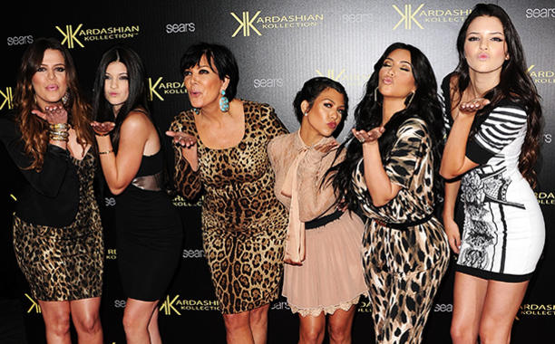 HOLLYWOOD, CA - AUGUST 17:  Reality TV stars (L-R) Khloe Kardasian,  Kylie Jenner, Kris Kardashian, Kourtney Kardashian, Kim Kardashian, and Kendall Jenner arrive on the red carpet of the Kardashian Kollection Launch Party on August 17, 2011 in Hollywood, California.  (Photo by Jason Merritt/Getty Images)