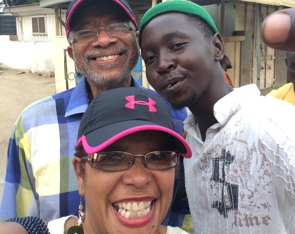 Rev. Peek and First Lady with a street vendor in Accra, Ghana
