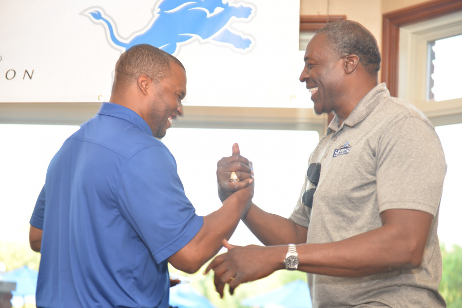 Former Detroit Lions offensive tackle Lomas Brown addresses the