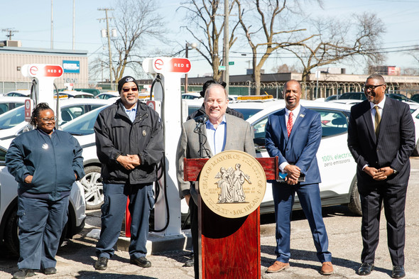 Mayor Duggan Announces the City’s First Fully Electric Vehicle Fleet at Municipal Parking Department 