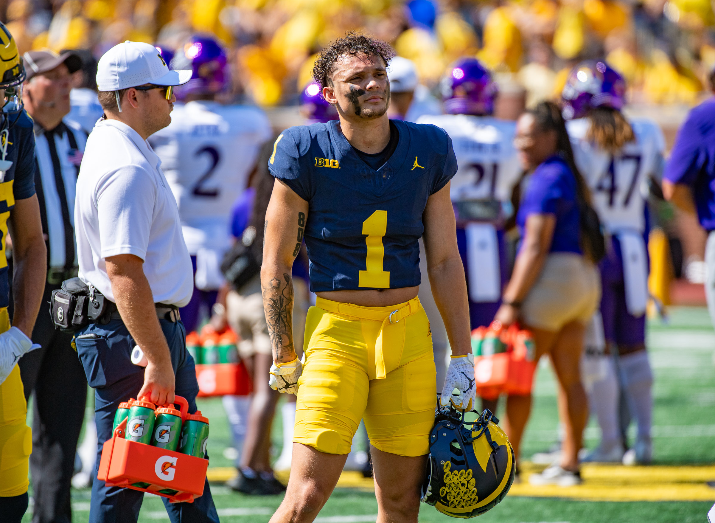 Michigan WR Roman Wilson's highlight reel TD catch leaves team in