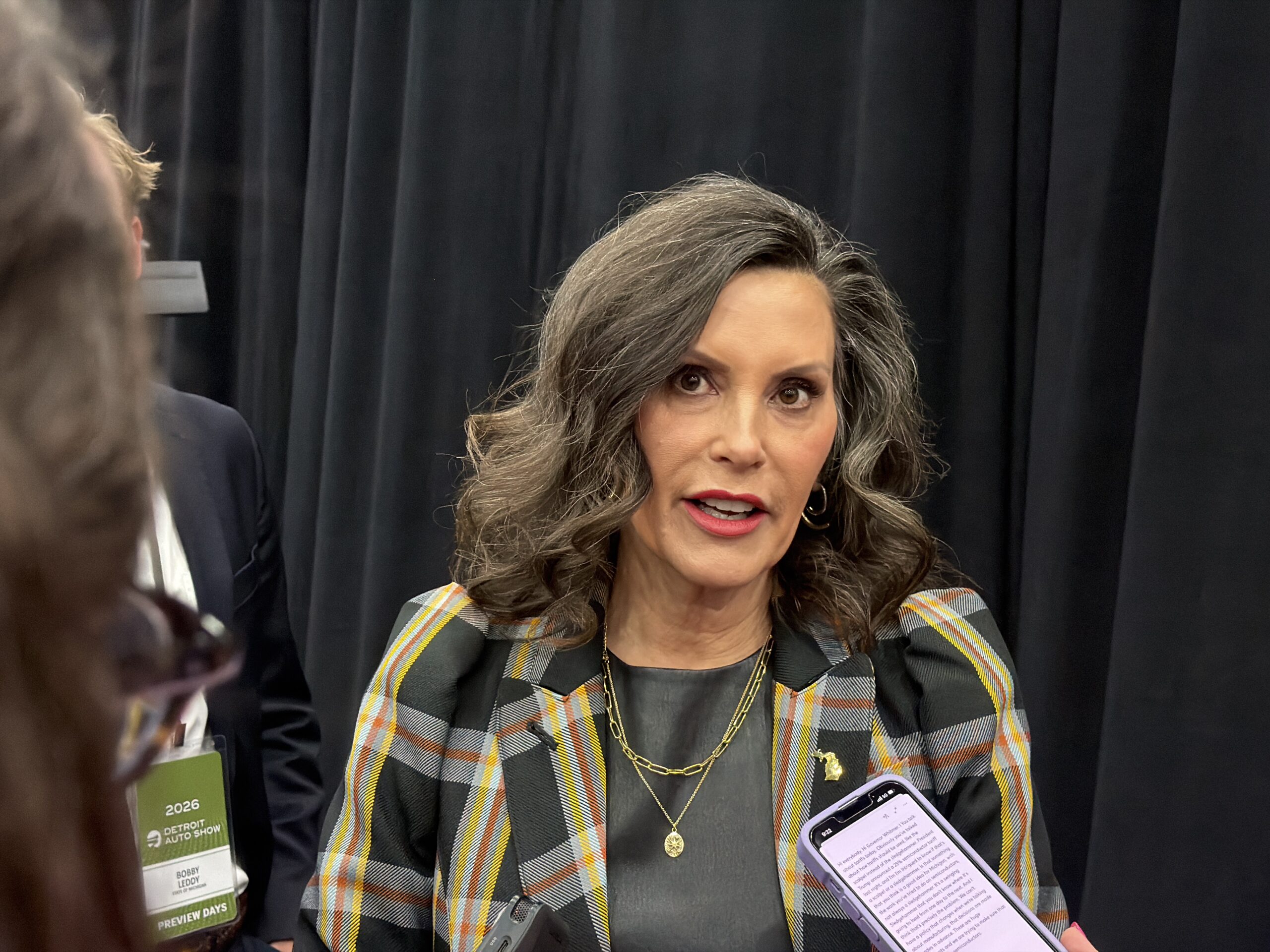 Whitmer Praises Duggan, Mayor Sheffield at Detroit Auto Show