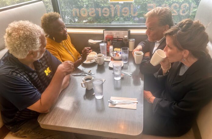 Mary Waters Meets Republican Senator Candidate Mike Rogers for Breakfast Amid Democratic Party Tensions